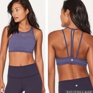 Lululemon‎ Get Set Bra Size 6 Moody Blues Strappy Luxtreme Yoga Light Support